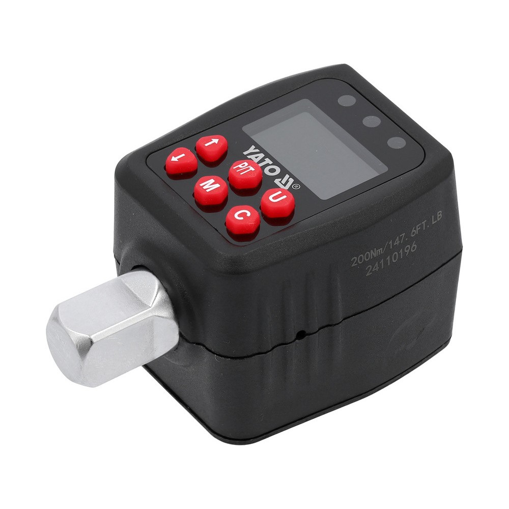 Адаптер динамометричний електронний YATO до квадрату 1/2", 10-200 Nm, 2 перехідники на 1/4" і 3/8" Адаптер динамометричний електронний YATO до квадрату 1/2", 10-200 Nm, 2 перехідники на 1/4" і 3/8"