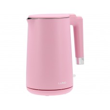 Електрочайник з термостатом з нержавіючої сталі LUND 1,5 л, розовий, 2200 Вт, живл від мережі 230 В