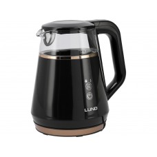 Електрочайник з термостатом з боросилікатного скла і ПП LUND 1 л, 2100 Вт, живл від мережі 230 В [8]