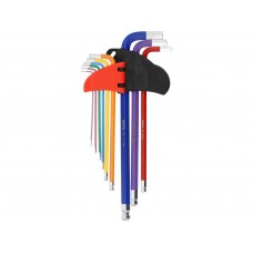 Ключі шестигранні з кулястими наконечниками YATO М1.5-10 мм, Г-подібні, 2-стор, l= 97- 225 мм, 9 шт