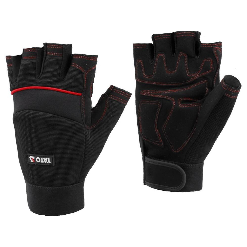 Рукавиці захисні безпалі з м'якими подушками YATO: штучна шкіра, поліуретан, спандекс, розм. 11 [12]