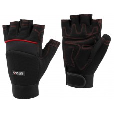 Рукавиці захисні безпалі з м'якими подушками YATO: штучна шкіра, поліуретан, спандекс, розм. 11 [12]