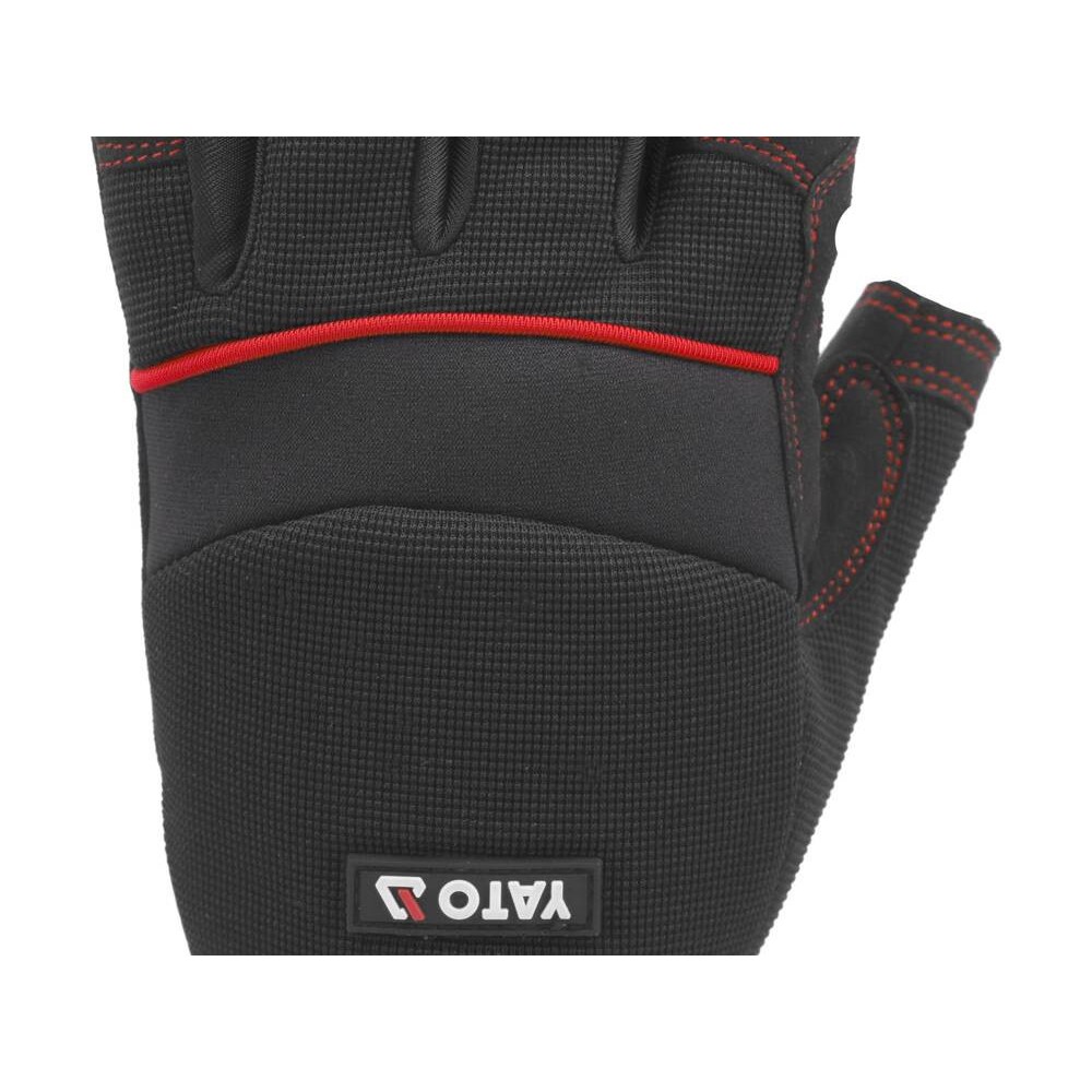 Рукавиці захисні безпалі з м'якими подушками YATO: штучна шкіра, поліуретан, спандекс, розм. 11 [12]