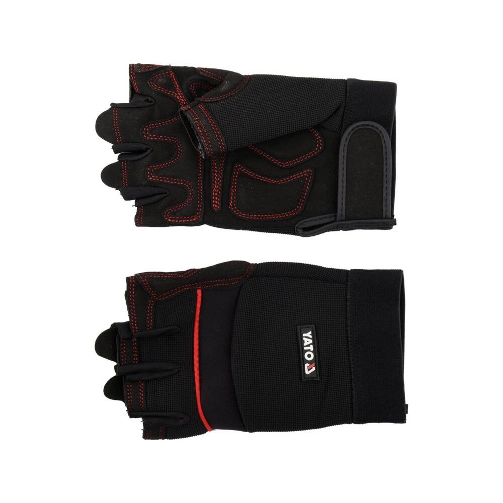 Рукавиці захисні безпалі з м'якими подушками YATO: штучна шкіра, поліуретан, спандекс, розм. 11 [12]