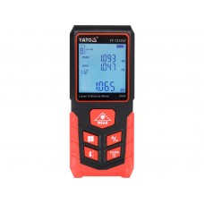 Дальномір лазерний YATO з LCD- дисплеєм дальн- 100м, похибка ±2мм, виміри площі і об'єму живл- 2-ААА