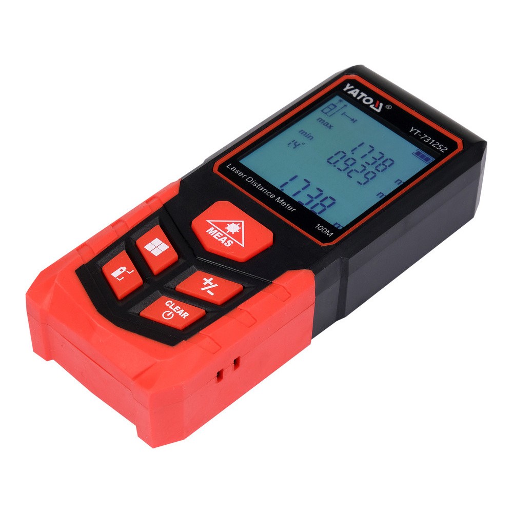 Дальномір лазерний YATO з LCD- дисплеєм дальн- 100м, похибка ±2мм, виміри площі і об'єму живл- 2-ААА Дальномір лазерний YATO з LCD- дисплеєм дальн- 100м, похибка ±2мм, виміри площі і об'єму живл- 2-ААА