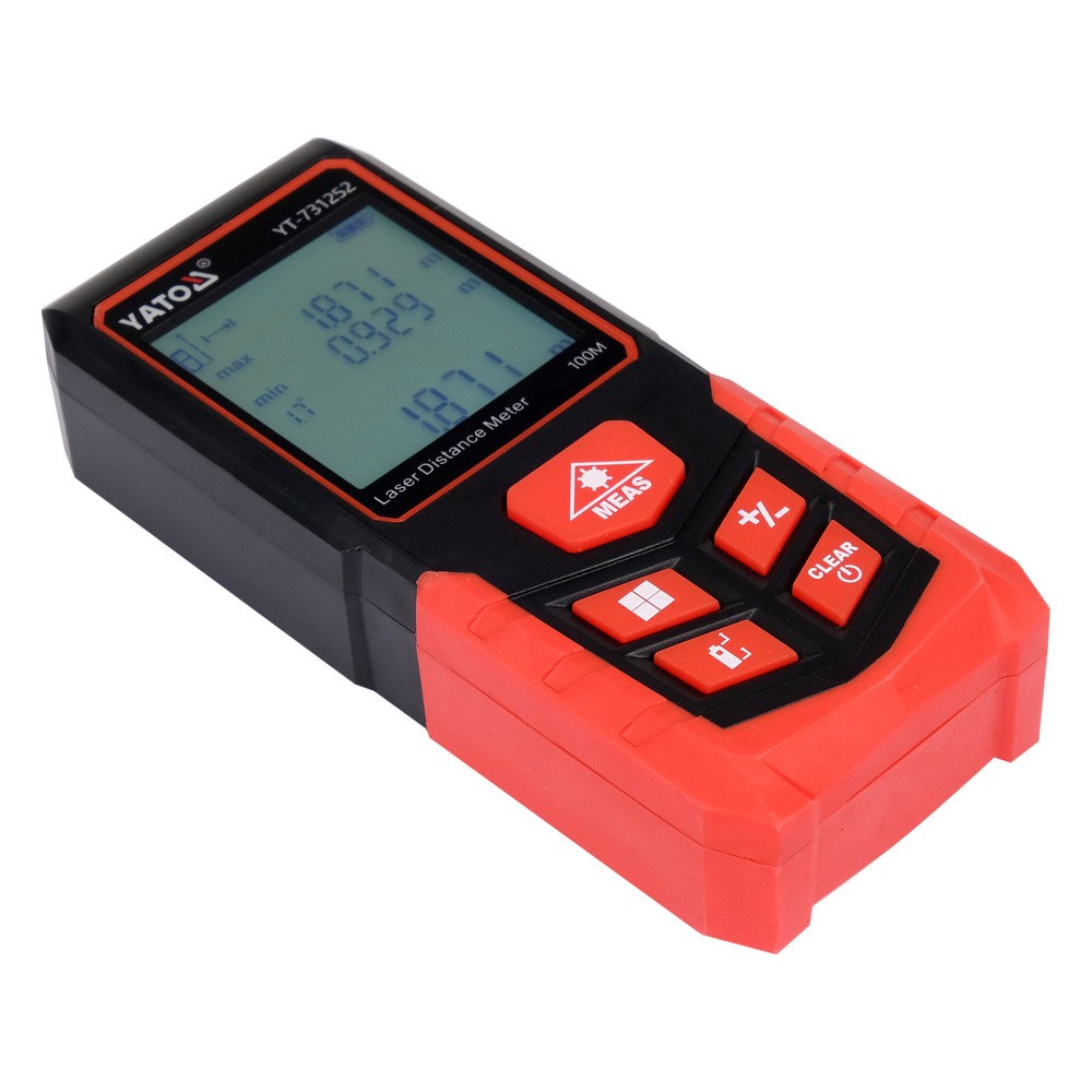 Дальномір лазерний YATO з LCD- дисплеєм дальн- 100м, похибка ±2мм, виміри площі і об'єму живл- 2-ААА Дальномір лазерний YATO з LCD- дисплеєм дальн- 100м, похибка ±2мм, виміри площі і об'єму живл- 2-ААА