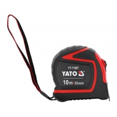 Рулетка вимірювальна YATO : L= 10 м x 32 мм, з сталевою стрічкою, міліметрова шкала [6/24]
