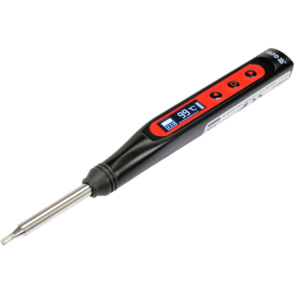 Паяльник порт. з живл. від мережі через USB-C порт YATO 9-24В, 18-65Вт. t=90-480°С, нак Т12 цифр ди Паяльник порт. з живл. від мережі через USB-C порт YATO 9-24В, 18-65Вт. t=90-480°С, нак Т12 цифр ди