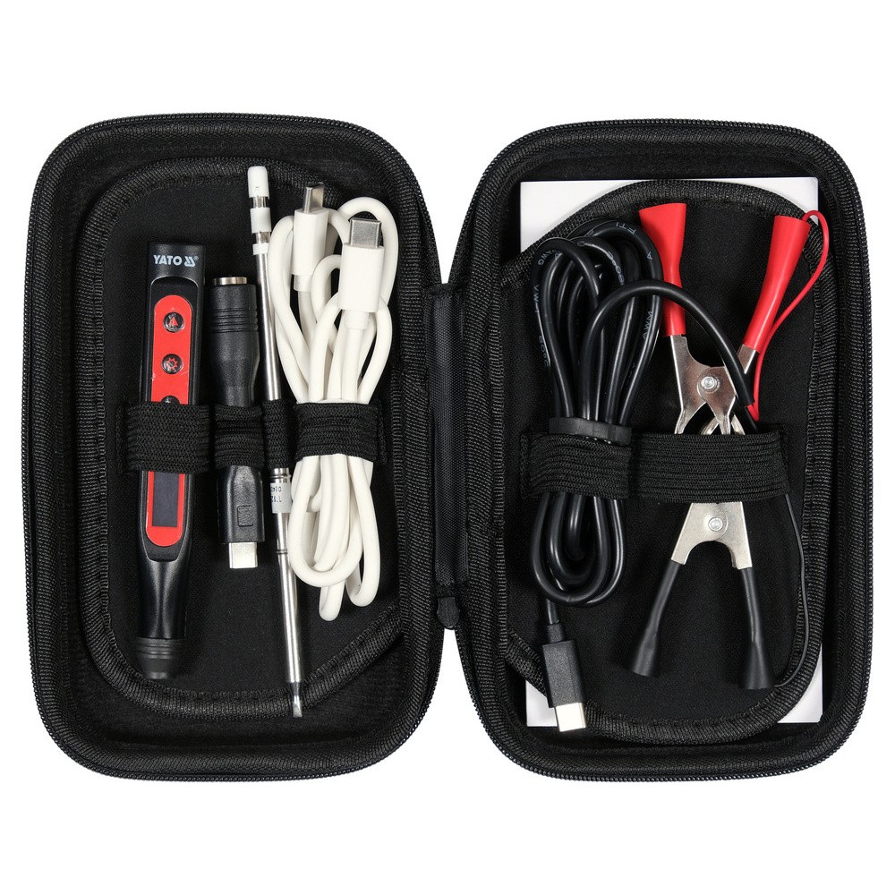 Паяльник порт. з живл. від мережі через USB-C порт YATO 9-24В, 18-65Вт. t=90-480°С, нак Т12 цифр ди Паяльник порт. з живл. від мережі через USB-C порт YATO 9-24В, 18-65Вт. t=90-480°С, нак Т12 цифр ди