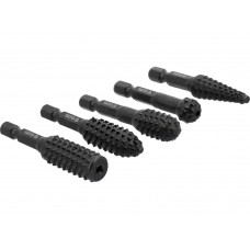 Набір фрез рашпільних різної форми по дереву YATO з 6-гран. шпінделем 1/4", Ø= 12 мм, 5 шт. [50]