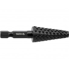 Фреза рашпільна конусна по дереву YATO, Ø= 15 мм, l= 65 мм, з 6-гран. шпиндель 1/4" з вуглец сталі