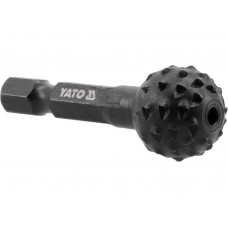 Фреза рашпільна куляста по дереву YATO Ø= 16 мм, l= 45 мм, 6-гран. шпиндель 1/4" з вуглец сталі