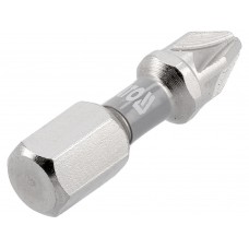 Насадка викруткова YATO; PZ2 х 25мм. шпиндель 6-гран- 1/4", покрита нікелем, 2шт.[10]