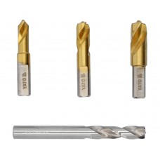 Свердла для точкового зварювання HSS YATO Ø= 6.5х 45мм, Ø= 8х 45/79 мм, Ø=10х 45 мм, 4 шт. у футлярі