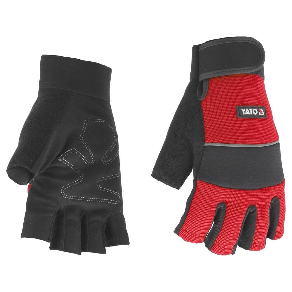 Рукавиці захисні для велосипедистів безпалі YATO: штучна шкіра, поліуретан, спандекс, розмір 11 [12]