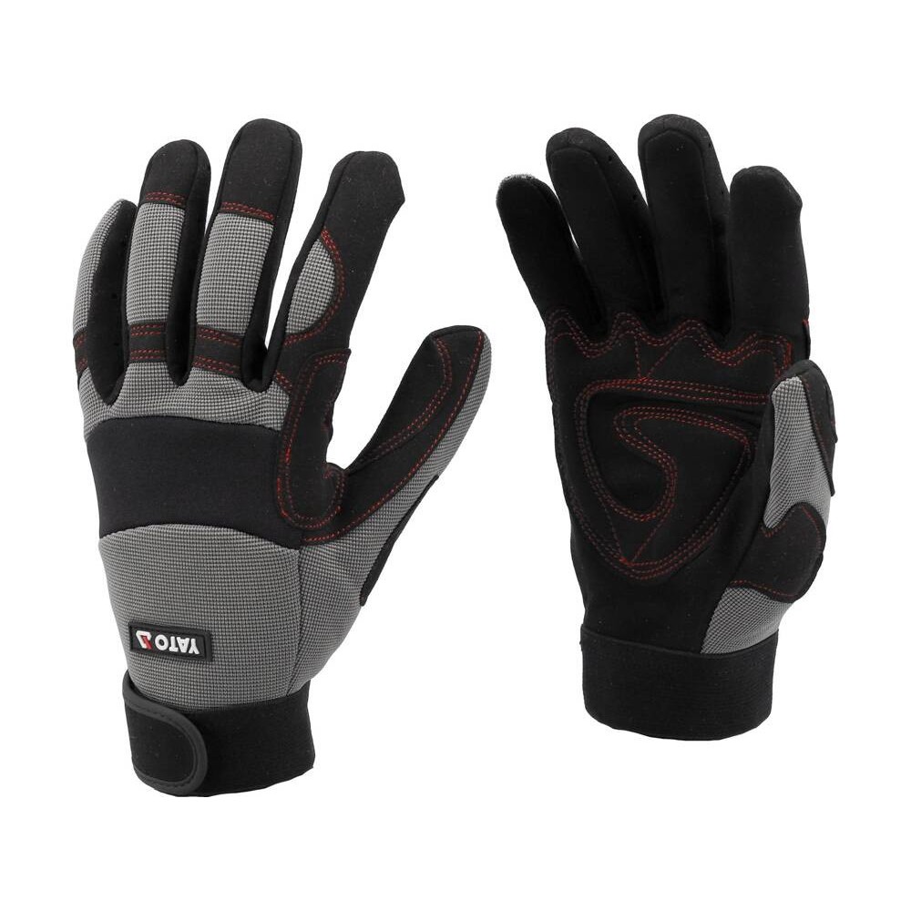 Рукавиці робочі з м'якими прокладками YATO : штучна шкіра, поліуретан, спандекс, розмір 11 [12]