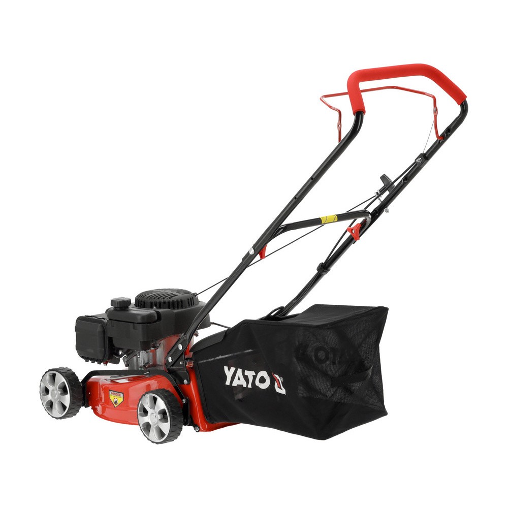 Газонокосарка бензинова YATO 2,1кВт, ширина різання: Ø= 41см, травозбірник- 40л Газонокосарка бензинова YATO 2,1кВт, ширина різання: Ø= 41см, травозбірник- 40л