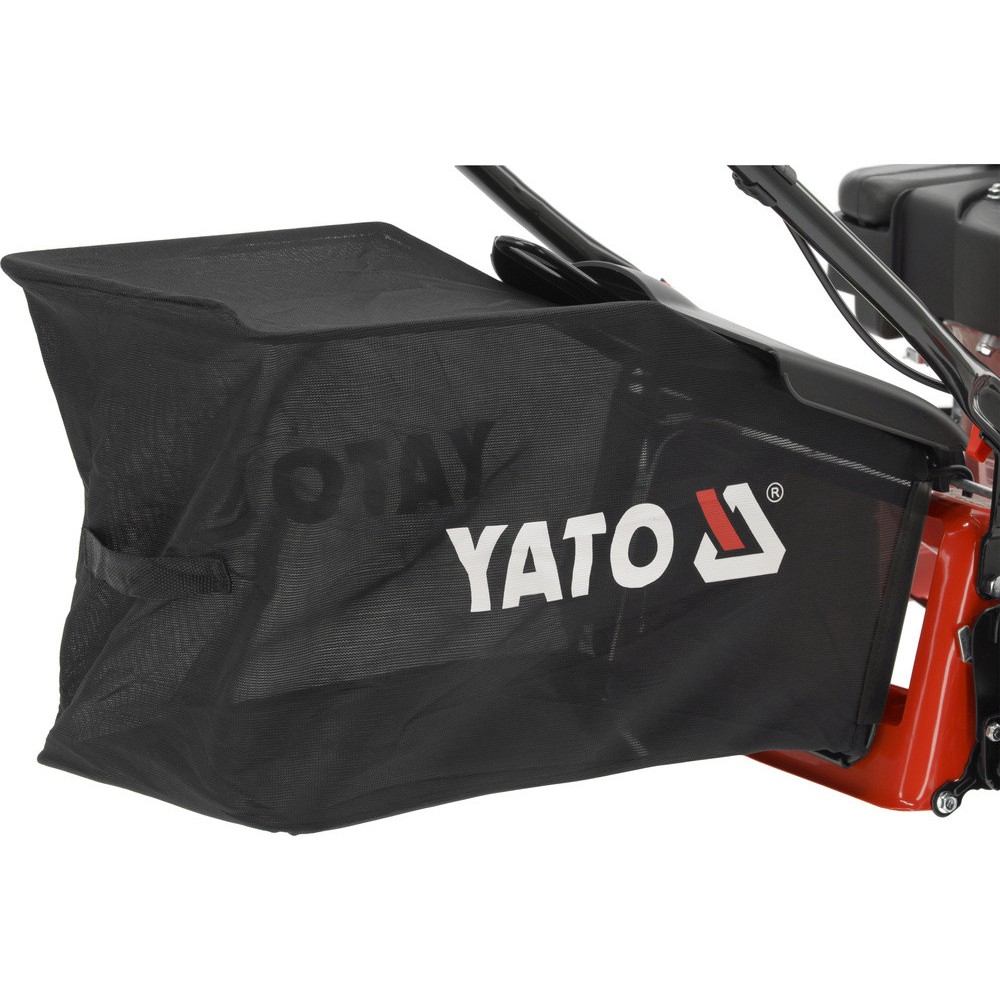 Газонокосарка бензинова YATO 2,1кВт, ширина різання: Ø= 41см, травозбірник- 40л Газонокосарка бензинова YATO 2,1кВт, ширина різання: Ø= 41см, травозбірник- 40л
