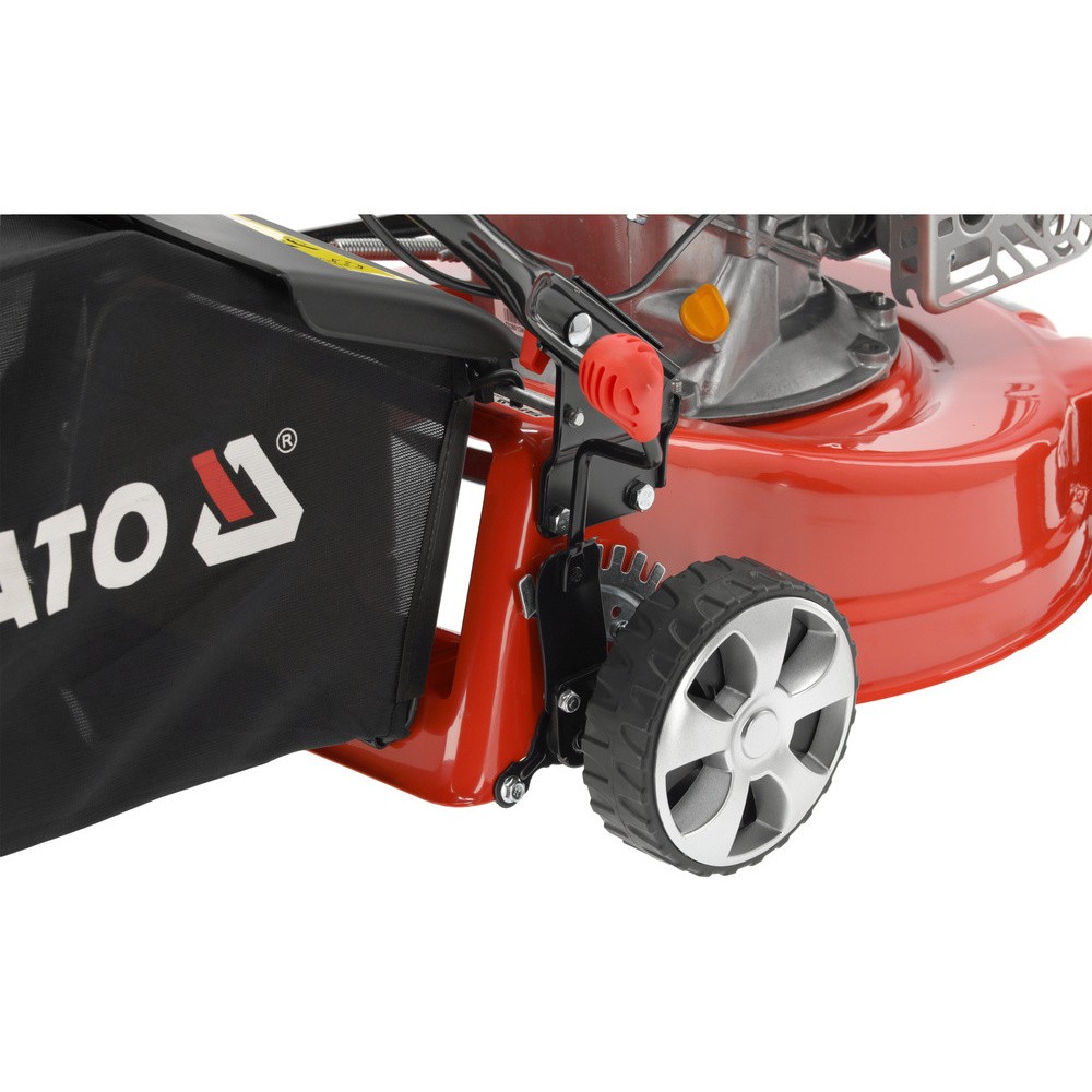 Газонокосарка бензинова YATO 2,1кВт, ширина різання: Ø= 41см, травозбірник- 40л Газонокосарка бензинова YATO 2,1кВт, ширина різання: Ø= 41см, травозбірник- 40л
