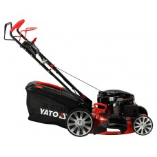 Газонокосарка бензинова YATO з приводом: 3,5кВт, ширина різання: Ø= 51 см, травозбірник- 62л