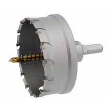 Свердло коронка по металу TCT YATO: Ø80 x 103 мм, товщ. до 25мм, з напрямним, 6-гран. хвост 3/8" [4]