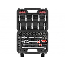 Набір головок торцевих і викруткових насадок YATO : квадрат 1/2", 1/4" з інструментами, 60 елем. [4]