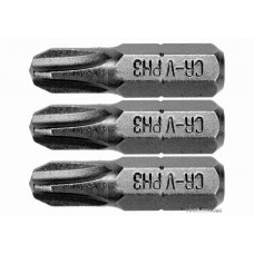 Насадка викруткова STHOR "Phillips" PH3 x 25 мм HEX 1/4" Cr-V 3 шт