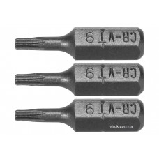 Насадка викруткова STHOR "TORX" T9 x 25 мм HEX 1/4" Cr-V 3 шт