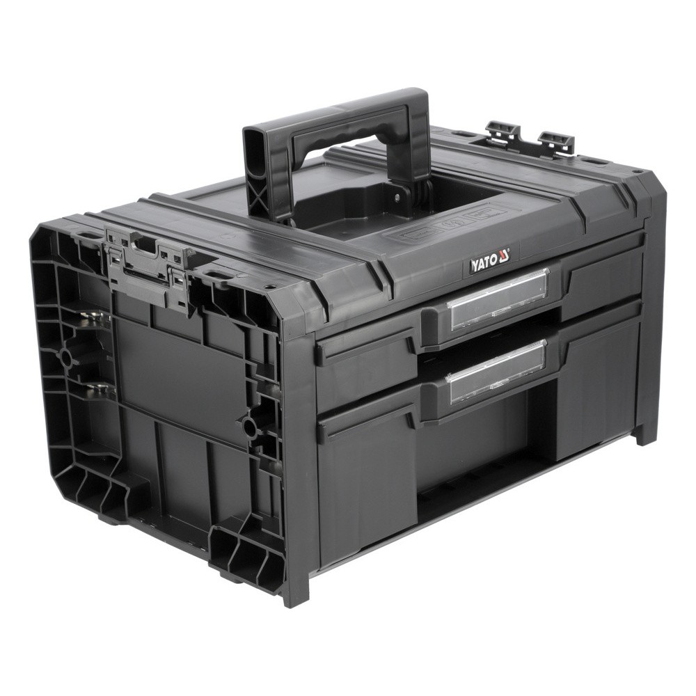 Ящик модульний Т2 системи S12 пластиковий YATO з 2 комірковими шуфлядами, 450x313x245 мм [1]