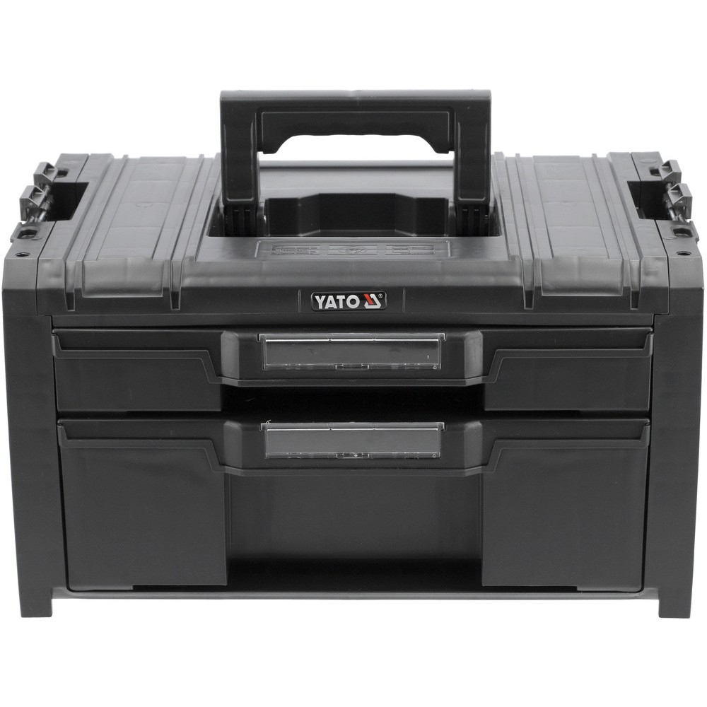 Ящик модульний Т2 системи S12 пластиковий YATO з 2 комірковими шуфлядами, 450x313x245 мм [1]