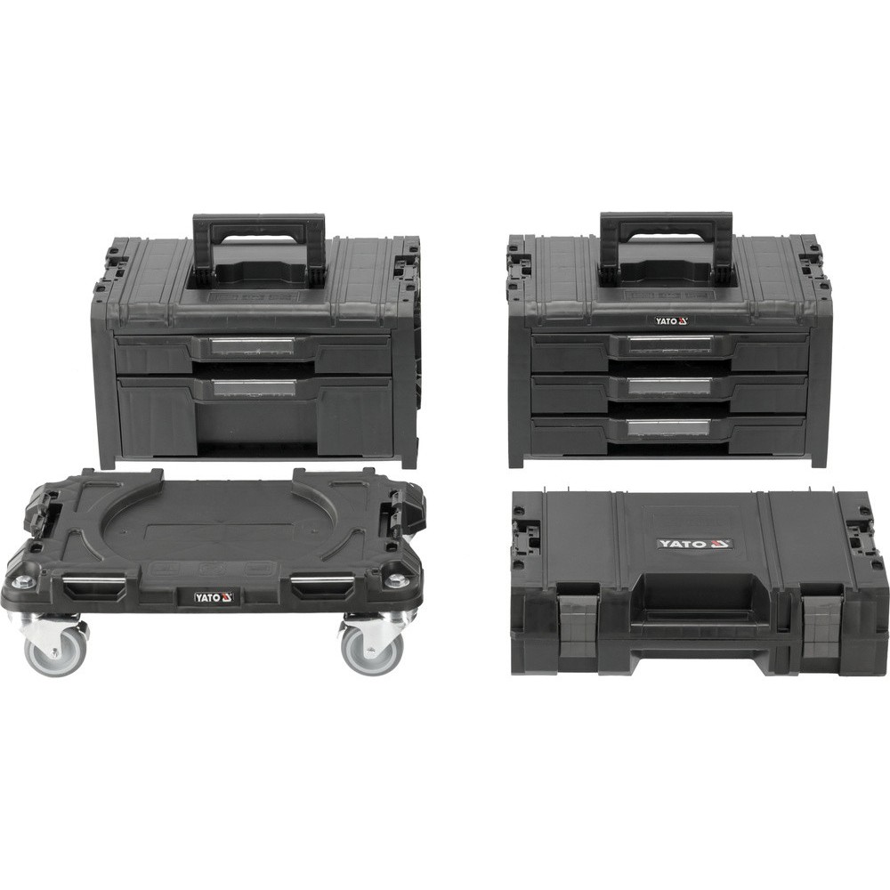 Ящики для інструментів на платформі з колесами S12 YATO 4 шт. модулів P05T2T341G2, 507x326x745 мм
