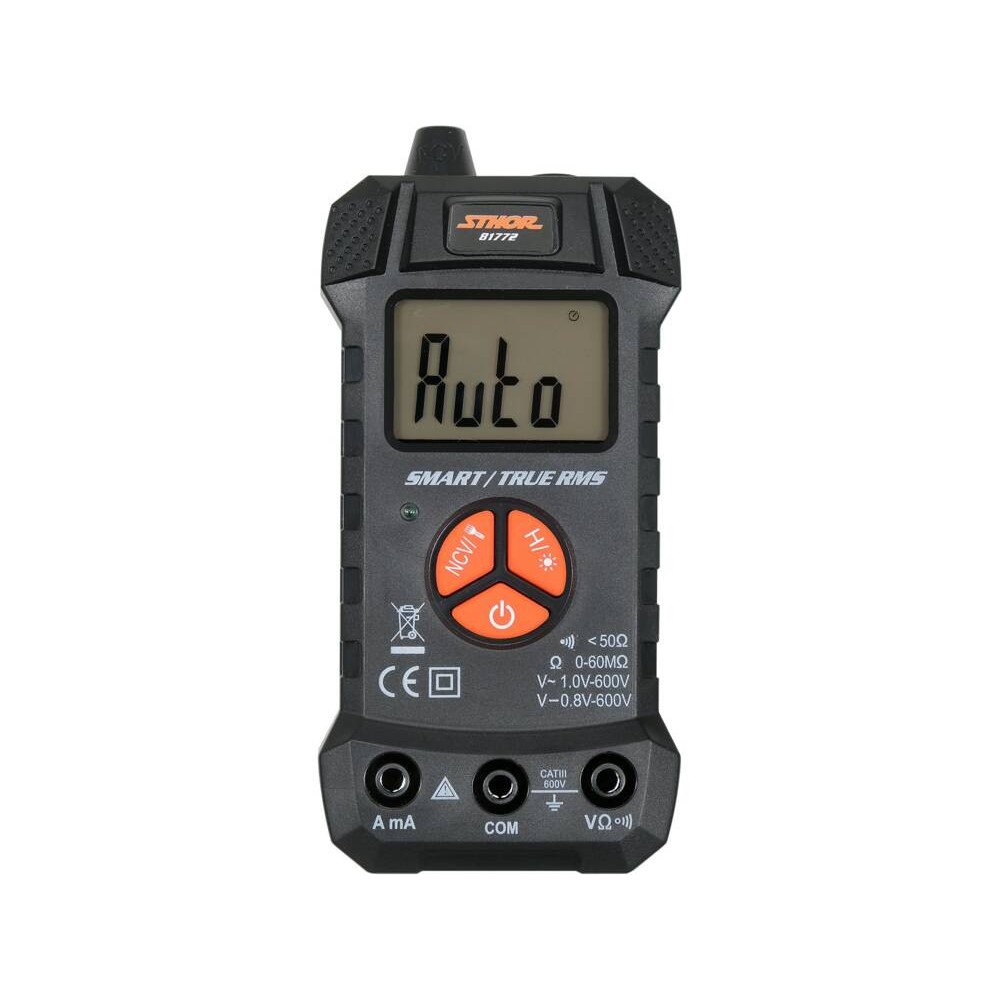 Мультиметр електричних параметрів VOREL: 0-10 А, 0-600 В AC/D з LCD-дисплеєм, живл- 2x1.5V; AAA бата