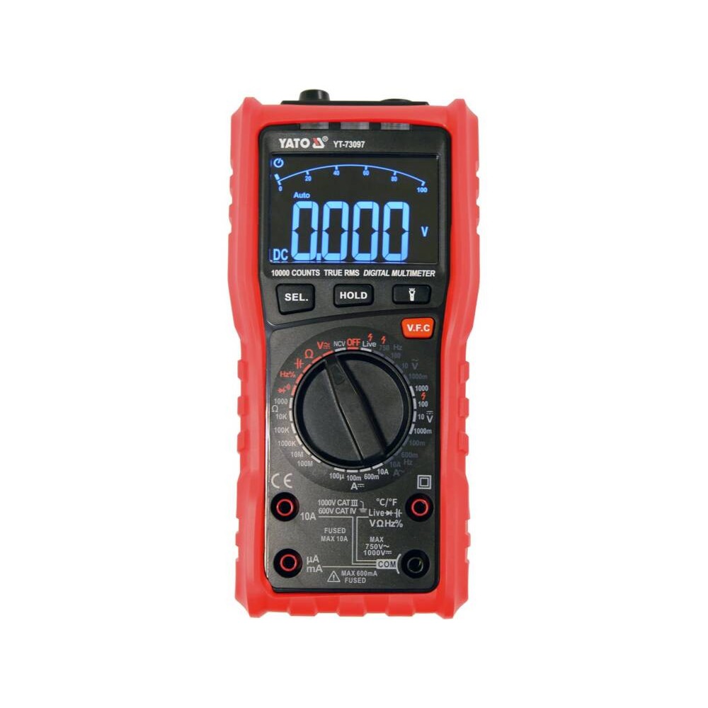 Мультиметр TRUE RMS Z електричних параметрів YATO з LCD-цифровим діапазоном 9999 [30]