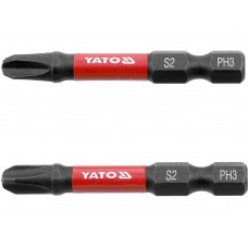 Насадка викруткова ударна YATO;  PH3 х 50 мм. шпиндель 6-гран- 1/4", 2 шт.[10]