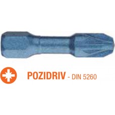 Насадка викруткова ударна BLUE SHOCK USH PZ2 x TORSION 30 мм 25 шт