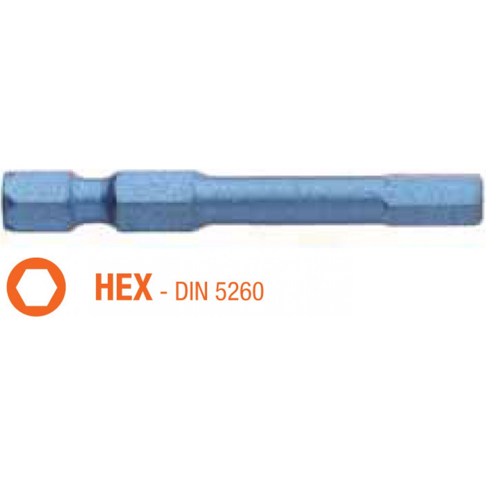 Насадка викруткова ударна BLUE SHOCK USH HEX 4 x TORSION 50 мм 5 шт