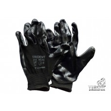 Рукавиці TRIDENT трикотажні поліестерові червоні 13 клас покриті нітрилом розмір 10