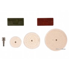 Полірувальний набір VOREL 3 диски 50/75/100 мм штифт-тримач 6 мм + 2 види мастики