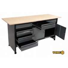 Стіл для майстерні VOREL 1700 х 600 х 840 мм 6 шухляд з лакованої бляхи 0.8-1 мм