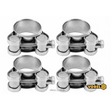 Хомут сталевий оцинкований з гвинтовим затискачем GBS W1 VOREL Ø21-23/18 мм 4 шт