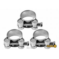 Хомут сталевий оцинкований з гвинтовим затискачем GBS W1 VOREL Ø27-29/18 мм 3 шт