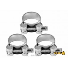 Хомут сталевий оцинкований з гвинтовим затискачем GBS W1 VOREL Ø32-35/20 мм 3 шт