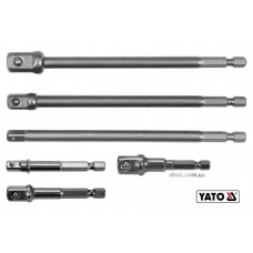 Тримачі-адаптери торцевих головок YATO 1/4" 3/8" 1/2" 50/150 мм HEX-1/4" 6 шт