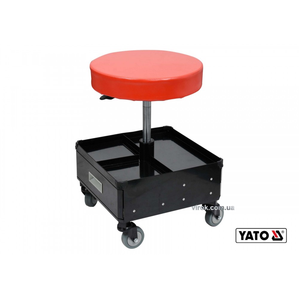 Табурет на колесах YATO з 3 шуфлядами 380 x 380 x 450-560 мм 150 кг Табурет на колесах YATO з 3 шуфлядами 380 x 380 x 450-560 мм 150 кг