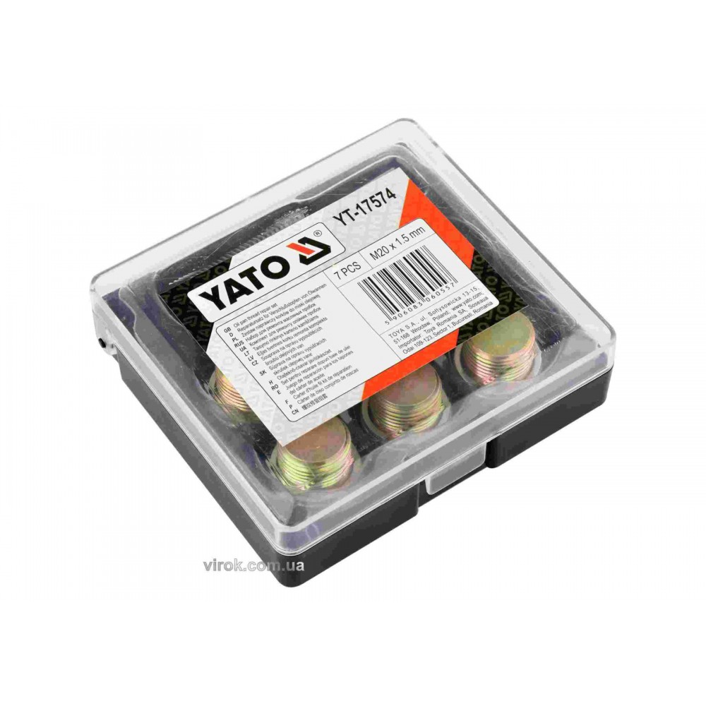 Набір для ремонту оливних пробок YATO М20 х 1.5 6 шт Набір для ремонту оливних пробок YATO М20 х 1.5 6 шт