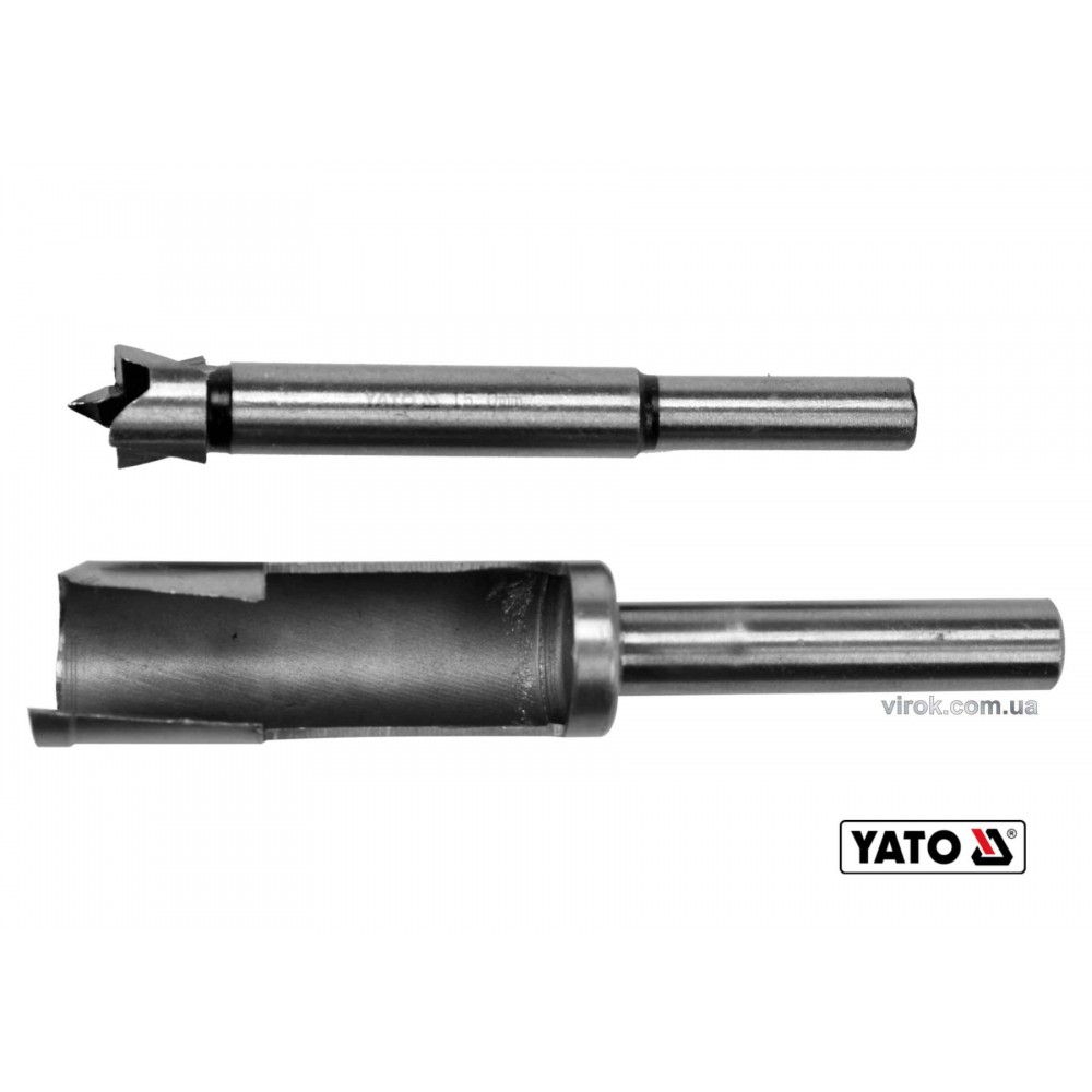 Свердла по дереву: коронка і фреза YATO 15 мм 110/90 мм 2 шт Свердла по дереву: коронка і фреза YATO 15 мм 110/90 мм 2 шт