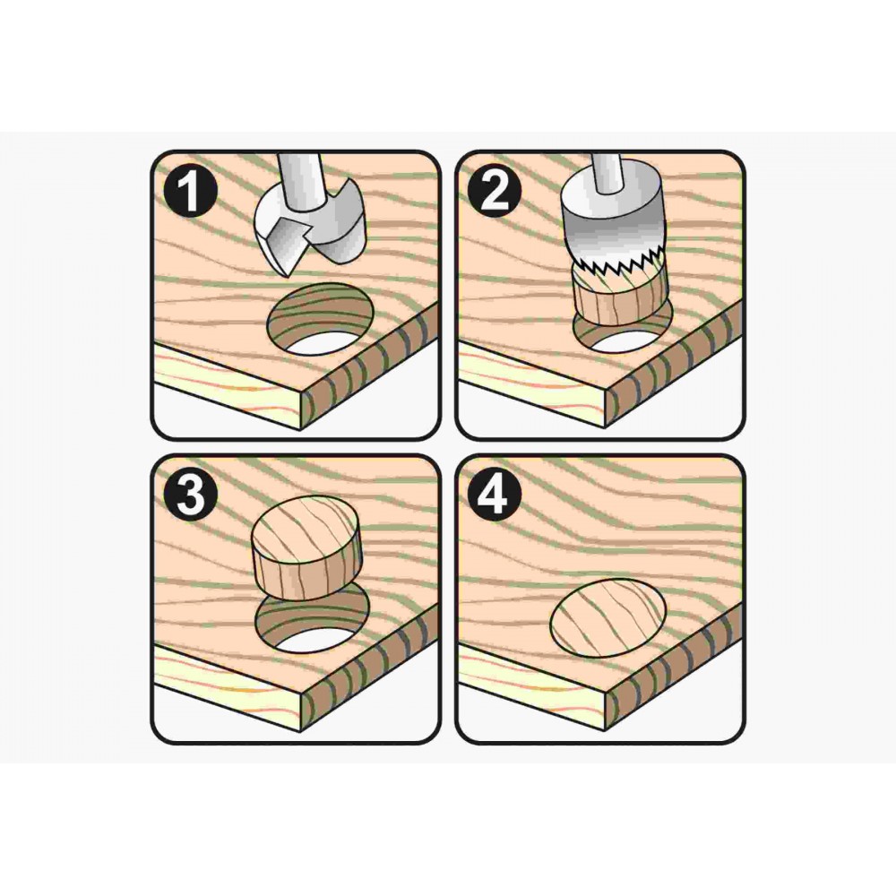 Свердла по дереву: коронка і фреза YATO 15 мм 110/90 мм 2 шт Свердла по дереву: коронка і фреза YATO 15 мм 110/90 мм 2 шт