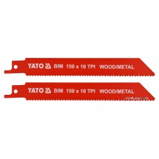 Полотна по дереву і металу бі-металеві до шаблевої пили YATO 150 x 1 мм 10 зубів/1" 2 шт