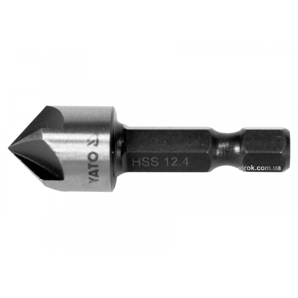 Зенківка конічна по металу YATO HEX- 1/4" 12.4 x 40 мм HSS Зенківка конічна по металу YATO HEX- 1/4" 12.4 x 40 мм HSS